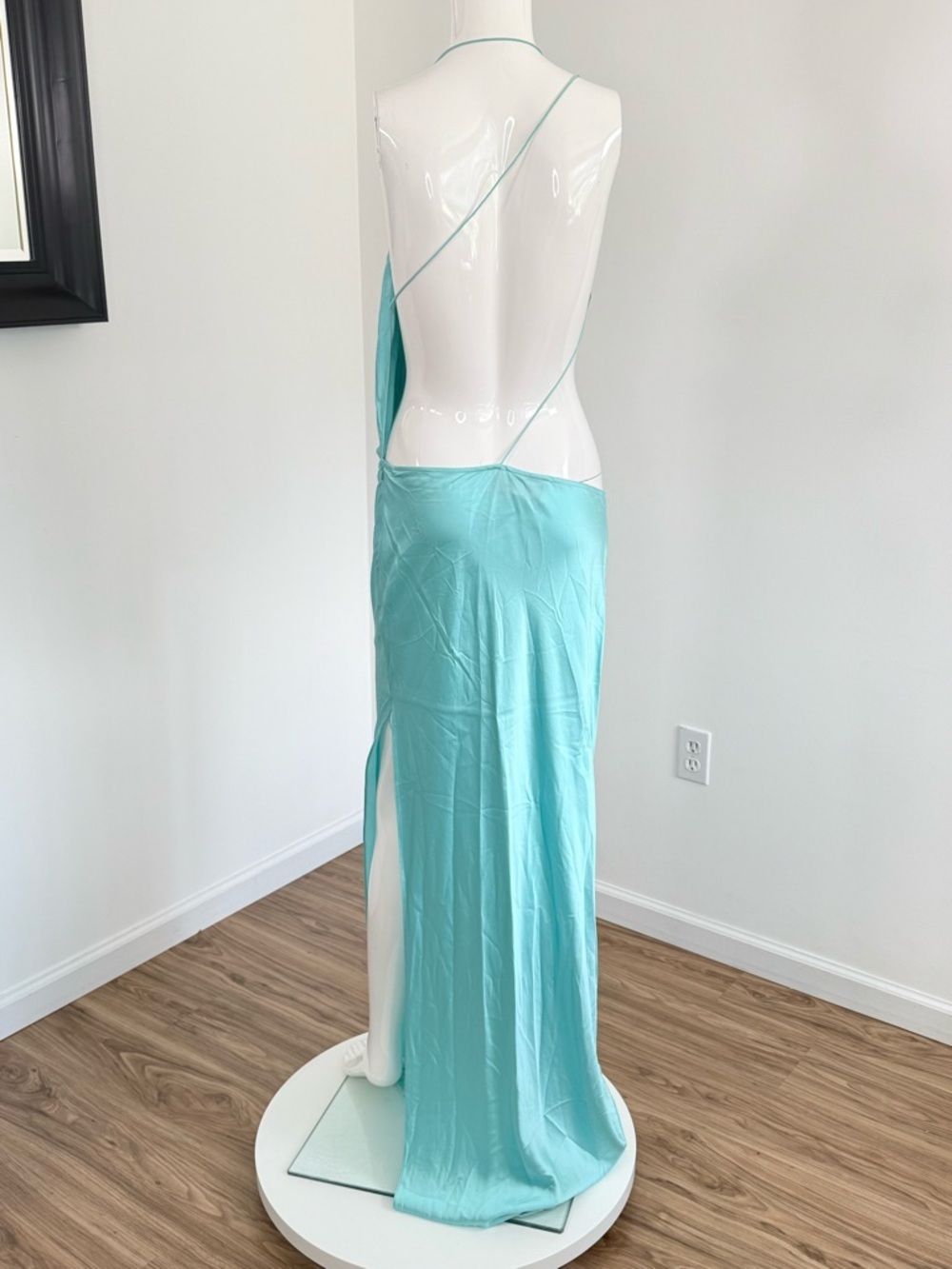 MICHAEL LO SORDO ICED BIAS MAXI DRESS BLUE SIZE 8 - Picture 10 of 13